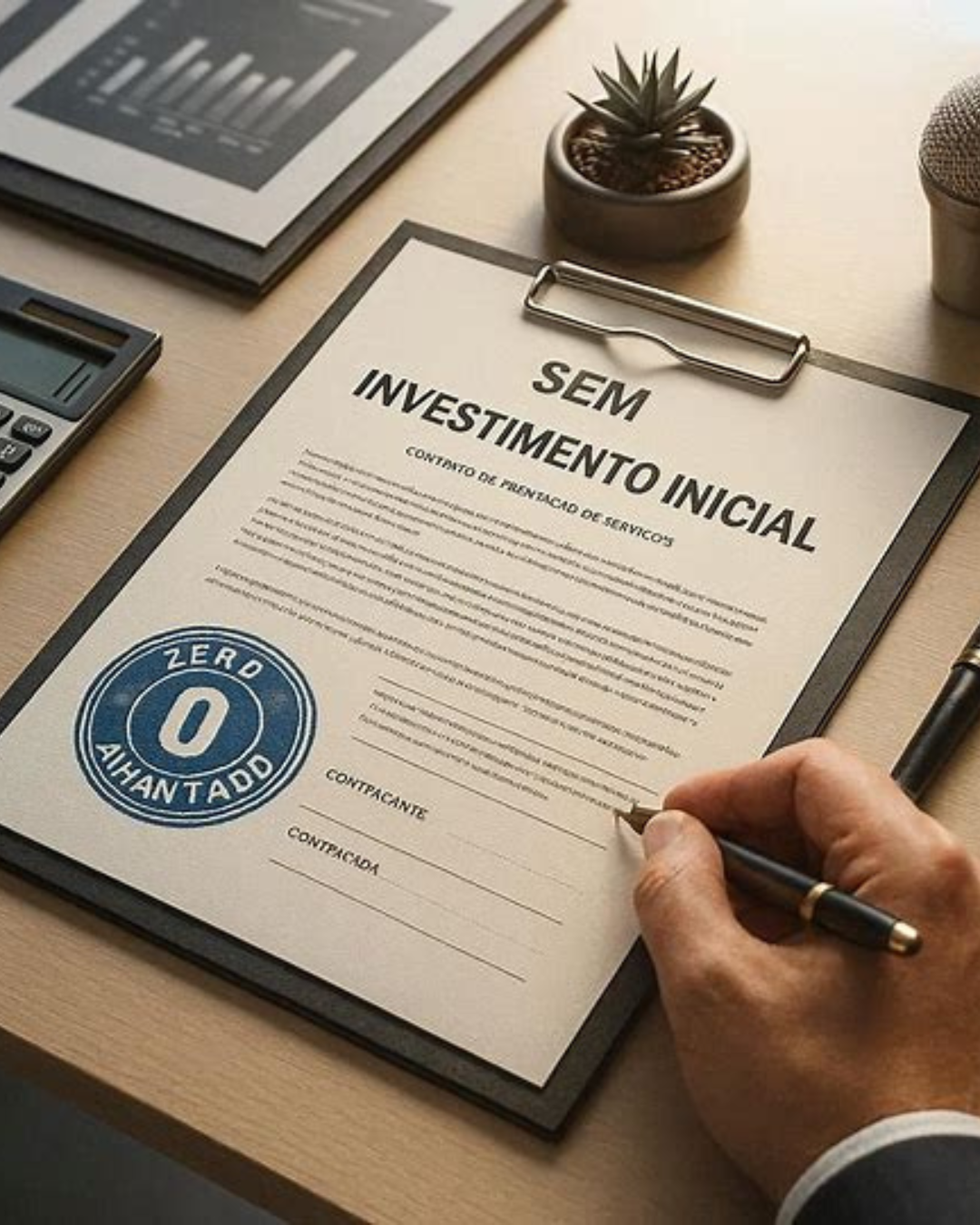 Cliente satisfeito com contratação sem investimento inicial